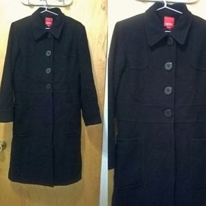 Esprit 100% Pure Wool Long Black Coat